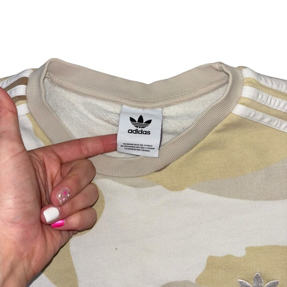 Adidas Tan White Camo Crewneck Sweatshirt Men’s XL Comfortable Cozy Casual Top - Picture 8 of 15